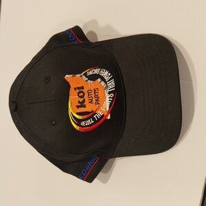 Koi Auto Parts Black Cap Unisex One Size Fits All Baseball Cap With Adjustment